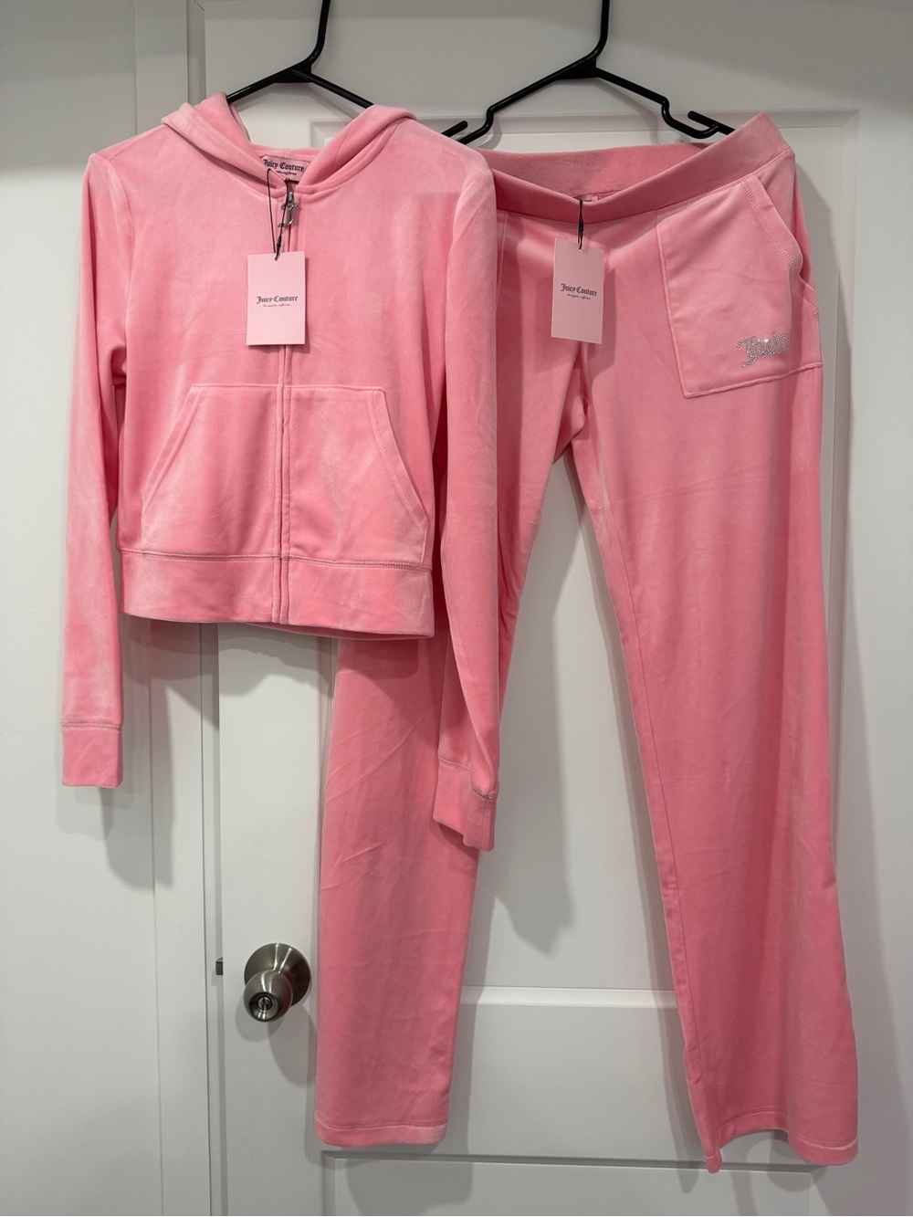 Juicy Couture Flamingo Pink Velour Hoodie & Pants Set